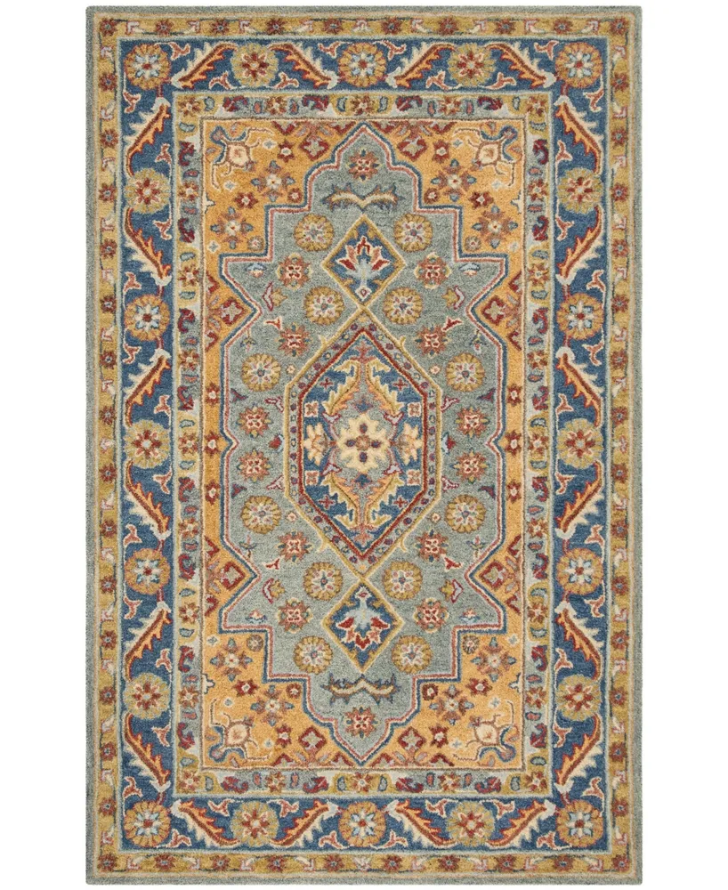 Safavieh Antiquity At504 Blue and Gold 6' x 9' Area Rug