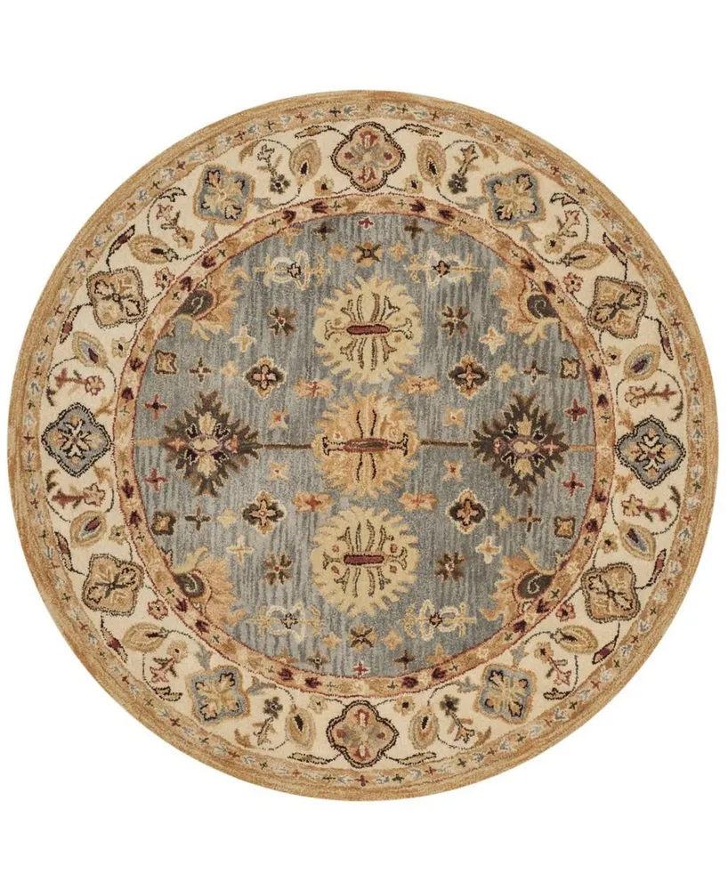 Safavieh Antiquity At847 Blue and Ivory 6' x 6' Round Area Rug