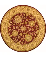 Safavieh Antiquity At312 Red and Gold 3'6" x 3'6" Round Area Rug