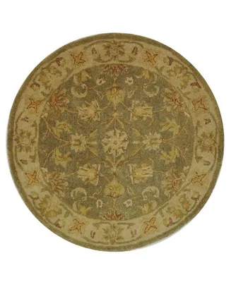 Safavieh Antiquity At313 Green and Gold 3'6" x 3'6" Round Area Rug