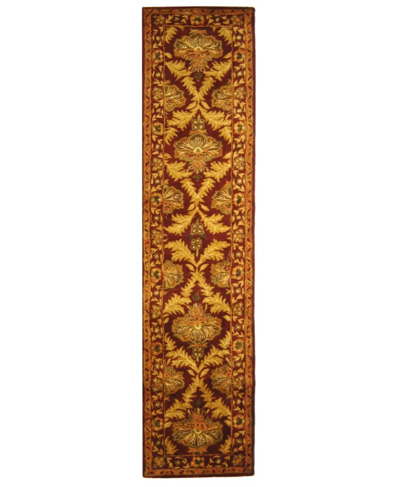 Safavieh Antiquity At54 Wine and Gold 2'3" x 12' Runner Area Rug