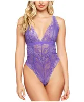 iCollection Eva Two Toned Stretch Lace Bodysuit Lingerie