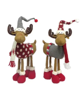 Santa's Workshop 16" Merry Moose Figurine Set