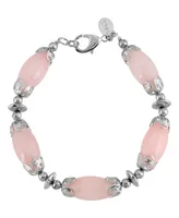 2028 Silver-Tone Semi Precious Bead Bracelet