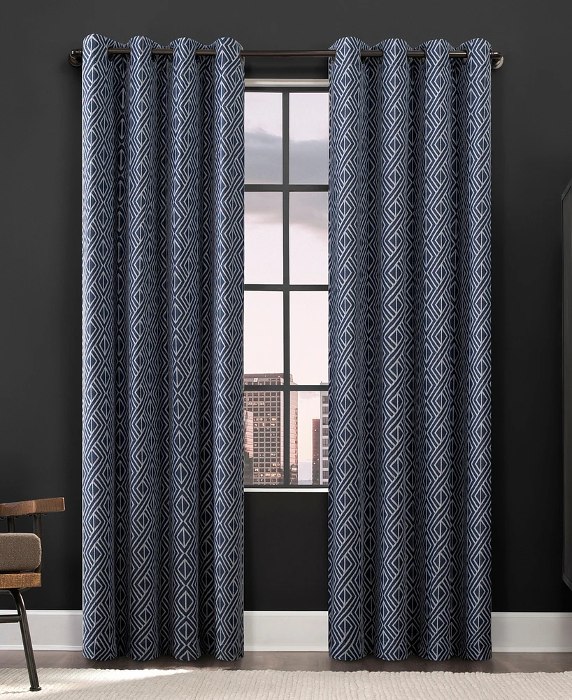 Scott Living Gresham Geometric 100% Blackout Grommet Curtain Panel, 96" x 52"