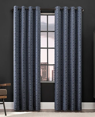 Scott Living Gresham Geometric 100% Blackout Grommet Curtain Panel