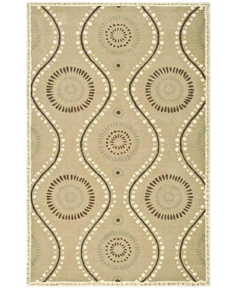 Martha Stewart Collection Ogee Dot MSR4532B Tan 4' x 6' Area Rug