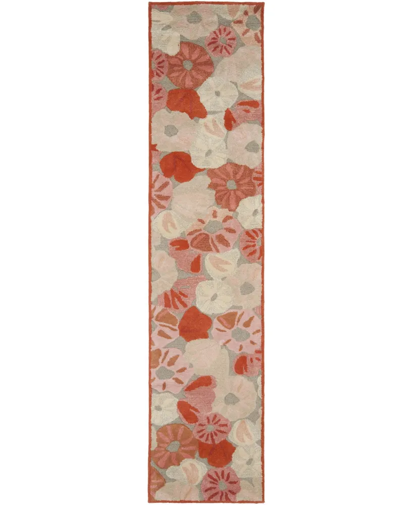 Martha Stewart Collection Poppy Field MSR3625B Terracotta 2'3" x 10' Runner Area Rug