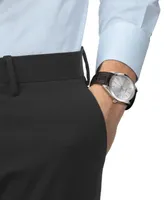 Tissot Men's Swiss Gentleman Brown Leather Strap Watch 40mm