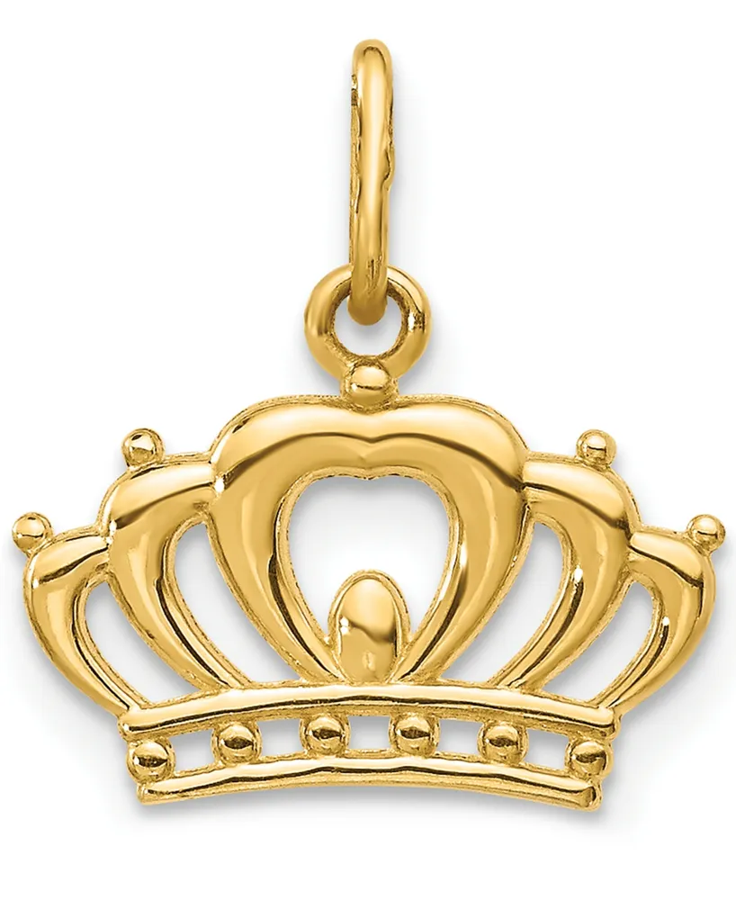 Emperor Crown Charm Pendant in 14k Gold