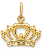 Emperor Crown Charm Pendant in 14k Gold