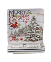 Certified International Evergreen Christmas 4 Piece Dinner Plate