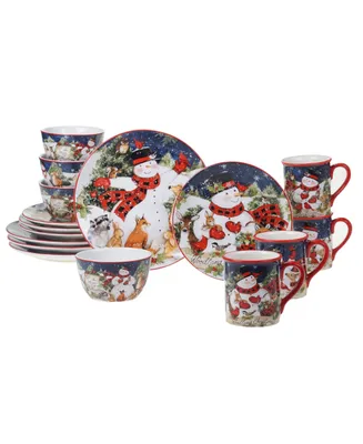 Certified International Magic of Christmas Snowman 16 Piece Dinnerware Set