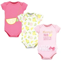 Little Treasure Baby Girls Treasure Cotton Bodysuits 3pk, Main Squeeze, 3-6 Months