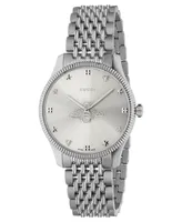 Gucci Women's Swiss G-Timeless Slim Stainless Steel Bracelet Watch 36mm