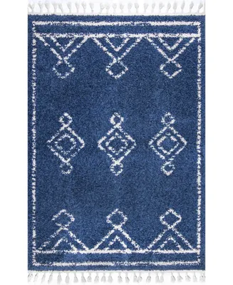 nuLoom Mackie GCDI03D Blue 5'3" x 7'7" Area Rug