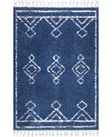 nuLoom Mackie GCDI03D Blue 5'3" x 7'7" Area Rug