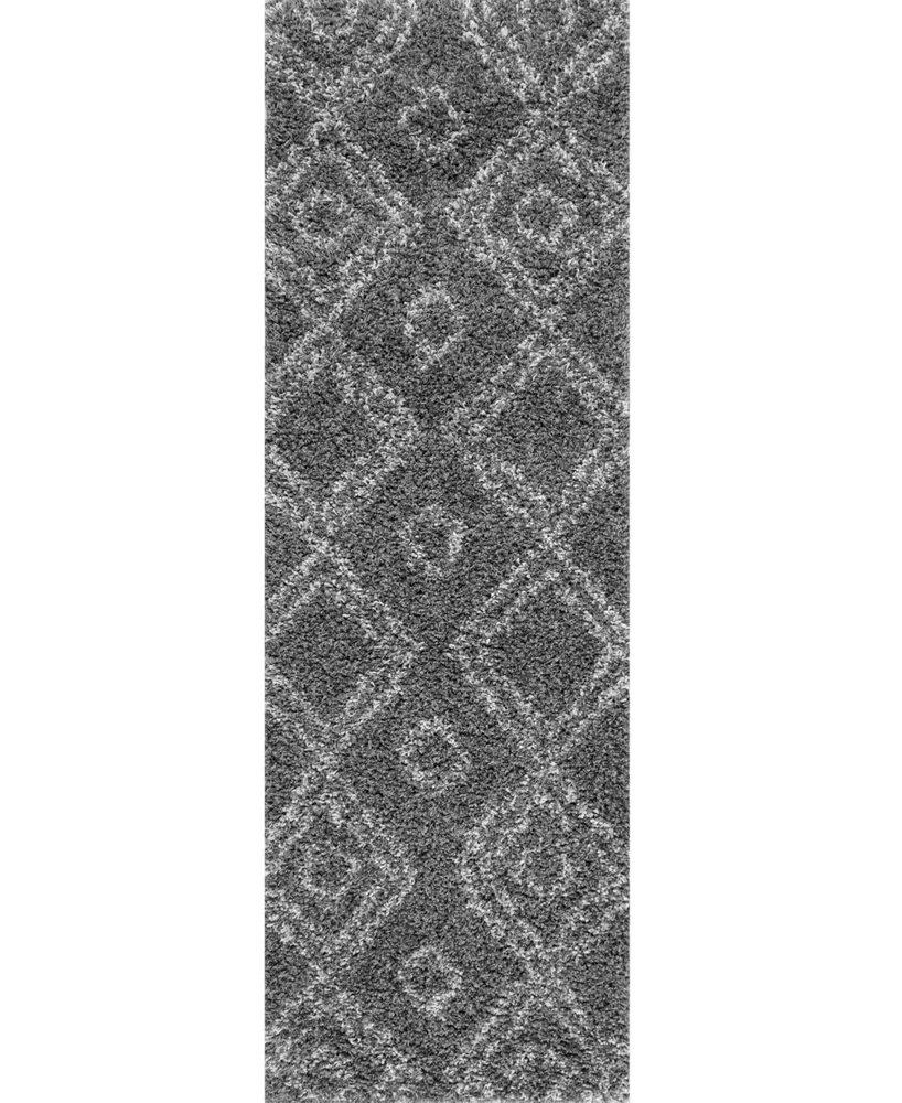 nuLoom Iola OZSG18B Gray 2'6" x 6' Runner Rug