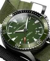 Hamilton Unisex Swiss Automatic Scuba Green Nato Strap Watch 40mm