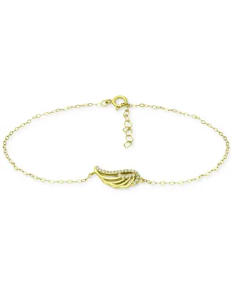 Giani Bernini Cubic Zirconia Wing Chain Ankle Bracelet, Created for Macy's
