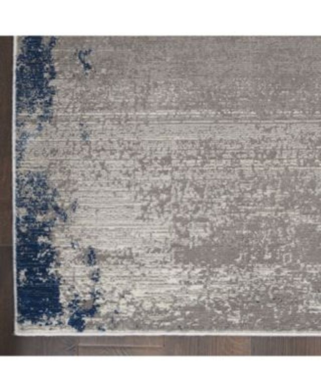 Nourison Home Etchings Etc01 Gray Navy Rug