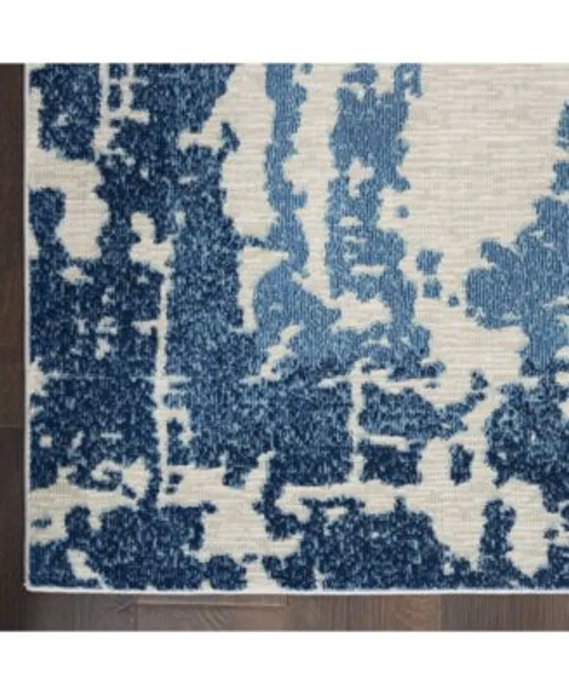 Nourison Home Etchings Etc04 Ivory Blue Rug