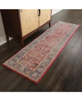 Nourison Home Ankara Global ANR02 Red 2'4" x 8' Runner Rug