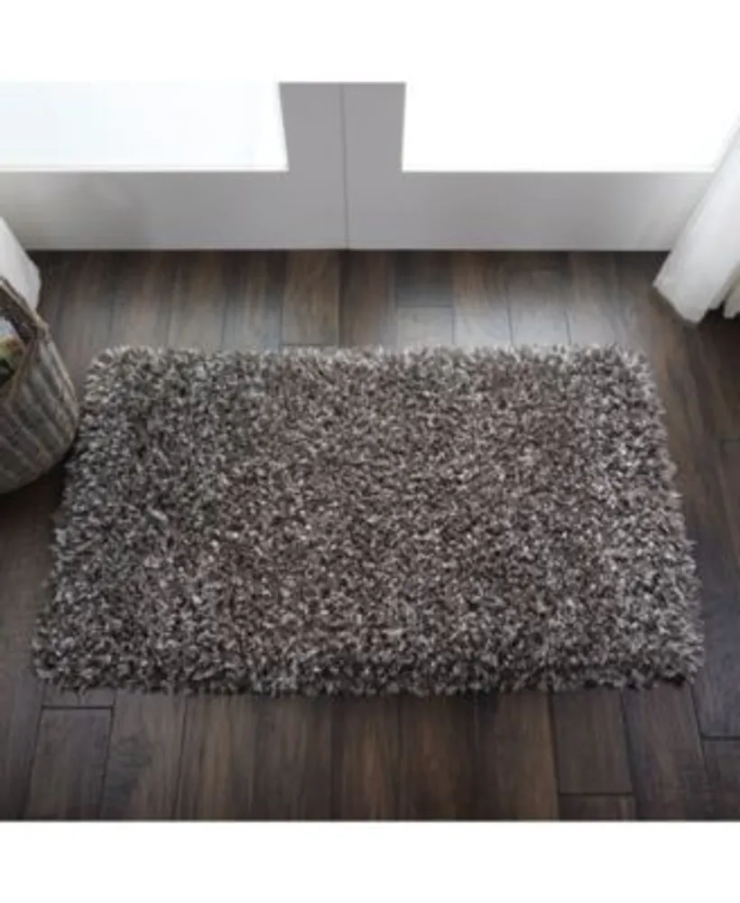 Nourison Home Luxe Shag Lxs01 Charcoal Rug