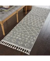 Closeout! Nourison Home Moroccan Shag MRS02 Silver 2'2" x 8'1" Runner Rug