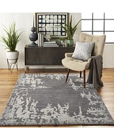 Nourison Home Symmetry SMM02 Gray and Beige 3'9" x 5'9" Area Rug