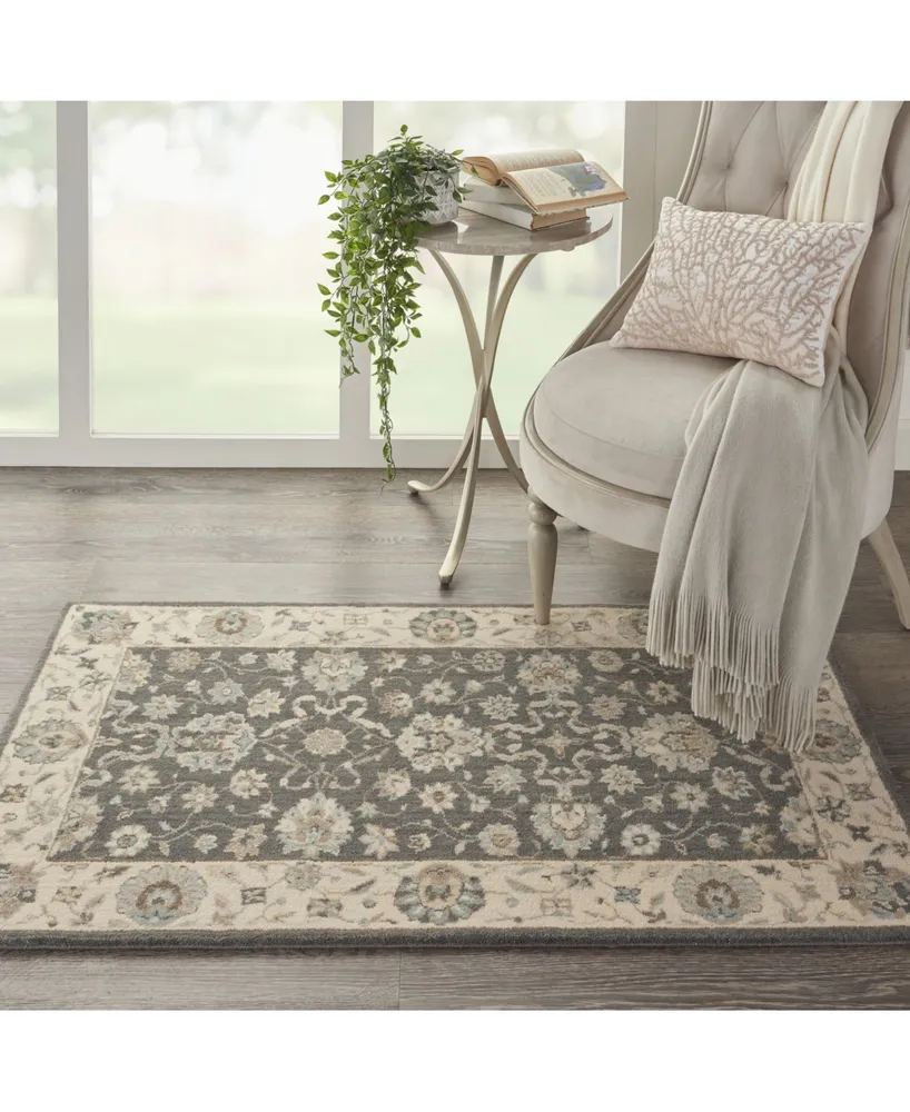 Nourison Home Living Treasures LI16 Gray and Ivory 2'6" x 4'3" Area Rug