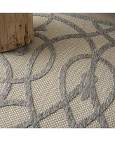 Nourison Home Cozumel CZM04 Cream and Gray 4' x 6' Outdoor Area Rug