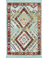 Nourison Home Navajo NAV02 Aqua 3'11" x 6'2" Area Rug