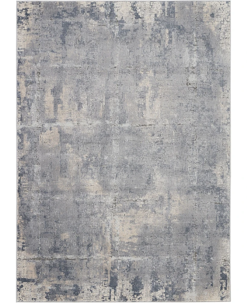 Nourison Home Rustic Textures RUS06 Gray and Beige 3'11" x 5'11" Area Rug