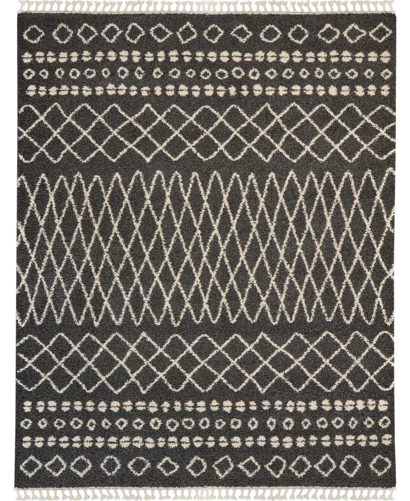 Closeout! Nourison Home Moroccan Shag MRS02 Charcoal 7'10" x 10'6" Area Rug