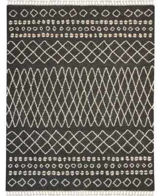 Closeout! Nourison Home Moroccan Shag MRS02 Charcoal 7'10" x 10'6" Area Rug