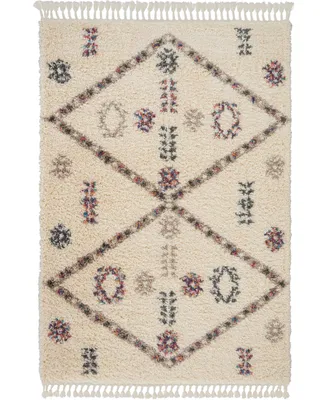 Nourison Home Denmark Shag DNK01 Ivory 4' x 6'3" Area Rug