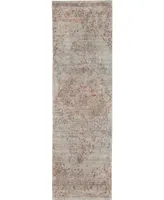 Nourison Home Lucent LCN07 Silver and Red 2'3" x 8' Runner Rug