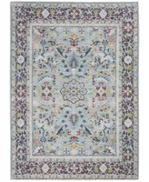 Nourison Home Ankara Global ANR14 Teal and Multi 5'3" x 7'6" Area Rug