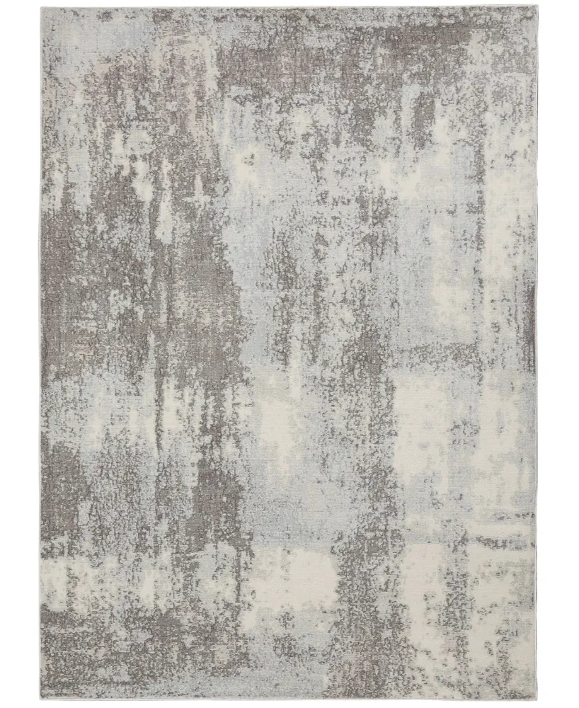 Nourison Home Etchings ETC02 Gray and Mist 5'3" x 7'3" Area Rug
