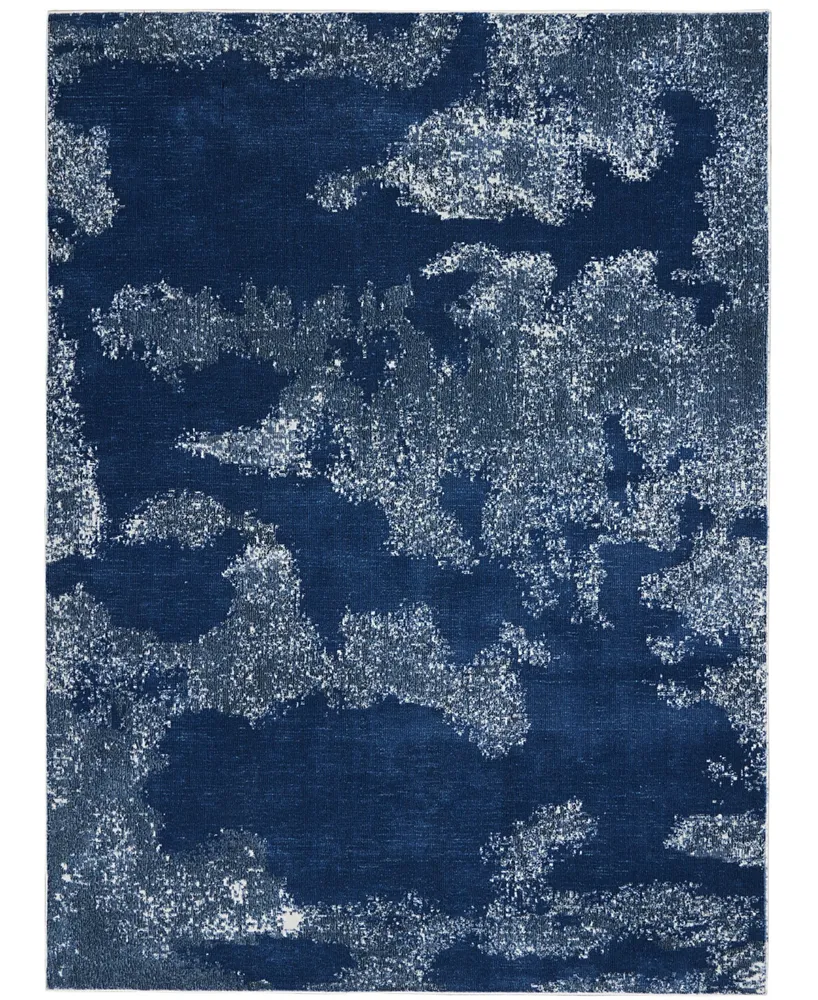 Nourison Home Etchings ETC03 Blue 5'3" x 7'3" Area Rug