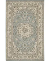 Nourison Home Living Treasures LI15 Aqua and Ivory 3'6" x 5'6" Area Rug