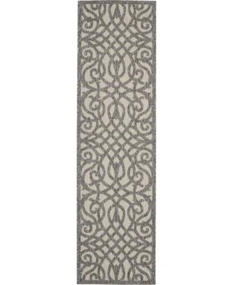 Nourison Home Cozumel CZM04 Cream and Gray 2'2" x 7'6" Runner Rug