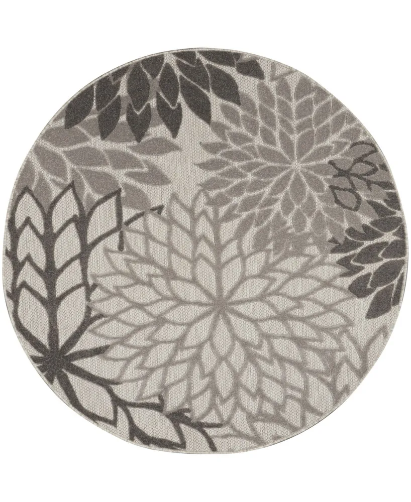 Nourison Home Aloha ALH05 Silver 5'3" Round Rug