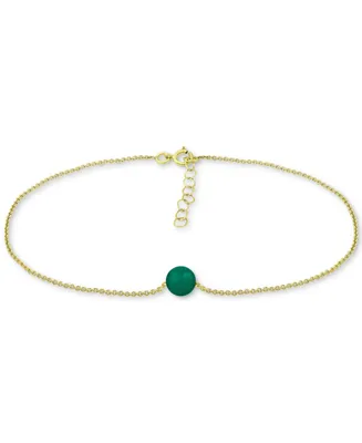 Giani Bernini Aventurine Ankle Bracelet (Also Cultured Freshwater Pearl, Onyx, Howlite, Sodalite), Created for Macy's