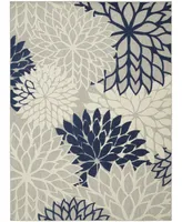 Nourison Home Aloha ALH05 Ivory and Navy 7' x 10' Outdoor Area Rug