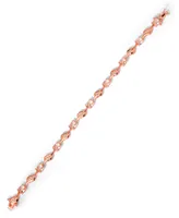 Rose Gold Plated Oval Simulated Morganite Bracelet