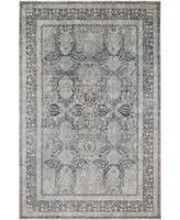 Sunbrella Classic Sc-02 Gray/Navy 5' x 8' Area Rug