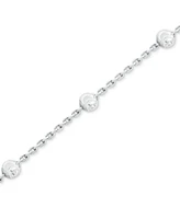 Giani Bernini Beaded Station Chain Necklace 18k Gold-Plated Silver, or Rose Silver Sterling 18" + 2" extender, Created fo