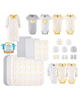 The Peanutshell Baby Boys Newborn Layette Gift Set Girls, Yellow Safari, 23 Essential Pieces